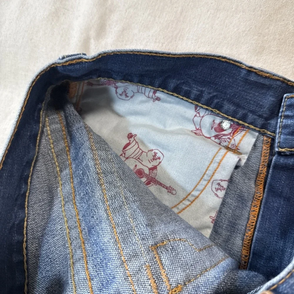 True Religion Billy Relaxed Bootcut Jeans Mens 34x34 Made in USA Flap Pockets